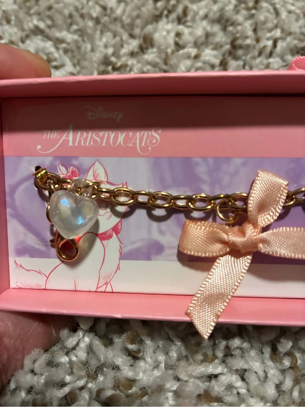 Disney The Aristocats Pink and Gold Charm Bracelet
